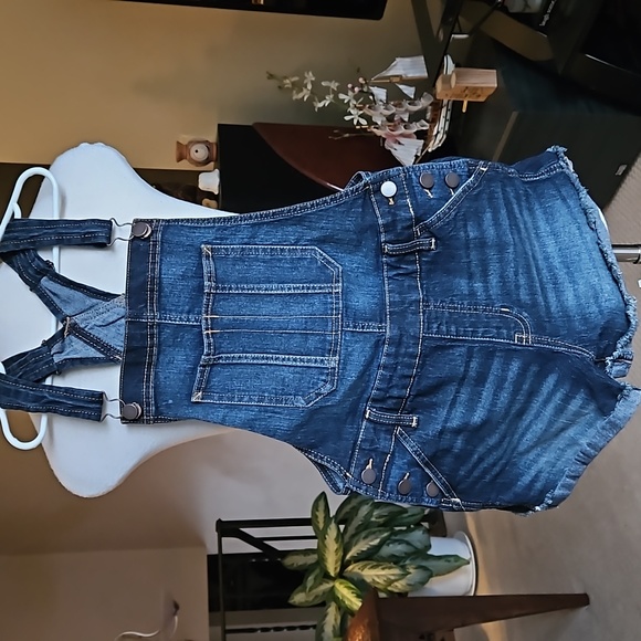 No Boundaries Other - Big Girls Overall Jean Shorts Med Blue M (7-9)